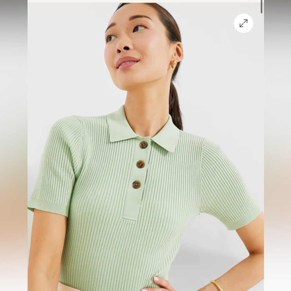 Tuckernuck Mint Olivia Rib Knit Polo